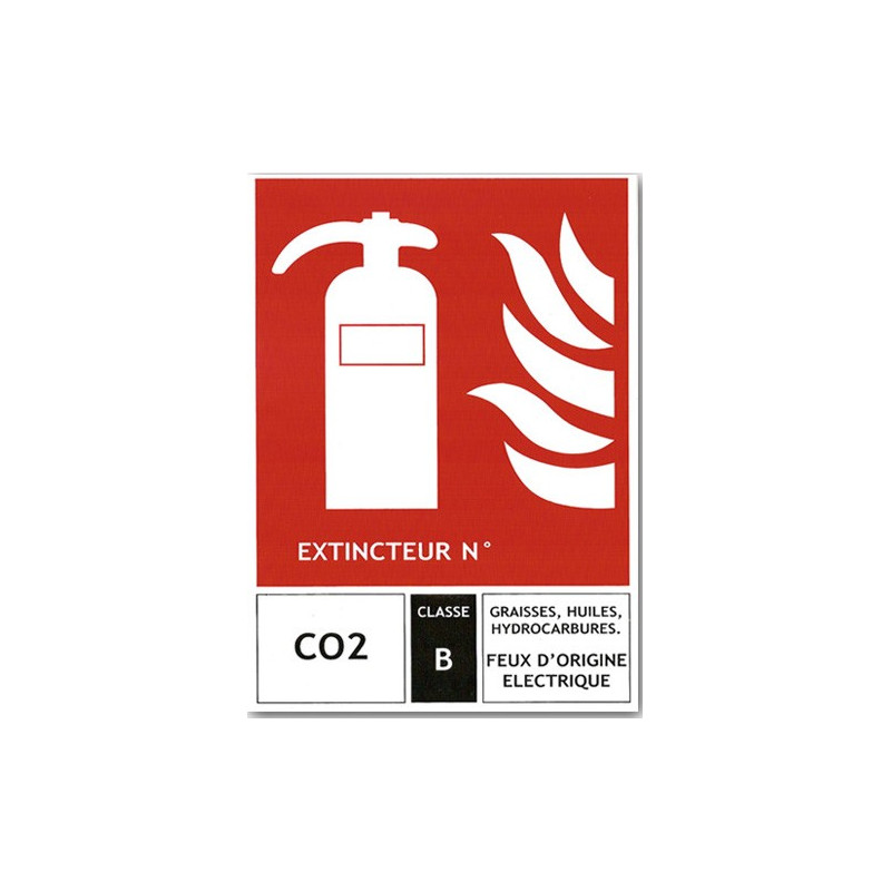 Panneau signalétique extincteur CO2 dioxyde de carbone